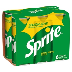 Picture of Sprite Cans 6pack 250ml
