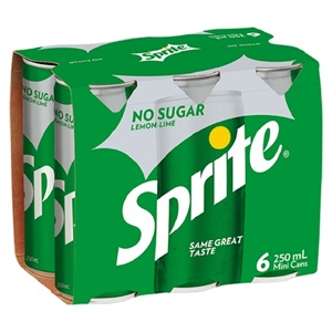 Picture of Sprite Zero Sugar 6pack Cans 250ml