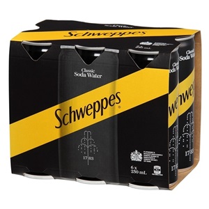 Picture of Schweppes Soda 6pack Cans 250ml