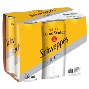Picture of Schweppes Diet Tonic 6pack Cans 250ml