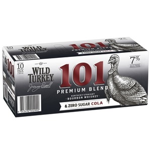 Picture of Wild Turkey 101 7% Bourbon & Zero Sugar Cola 10pk Cans 330ml