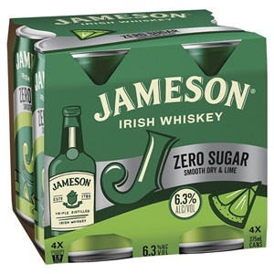 Picture of Jameson Dry Lime Zero 4pk Cans 375ml
