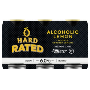 Picture of Hard Rated 6% Vodka Lemon 6pack Cans 330ml