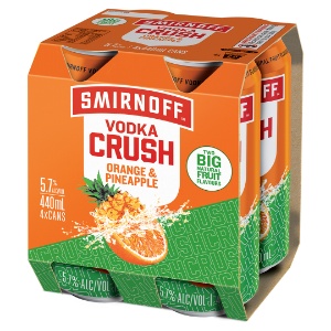 Picture of Smirnoff 5.7% Vodka Crush Orange & Pineapple 4pack Cans 440ml